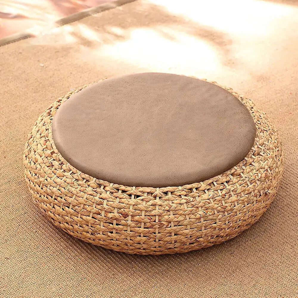 Straw Flat Seat Cushion, Tatami Floor Straw Mat Natural Cushion