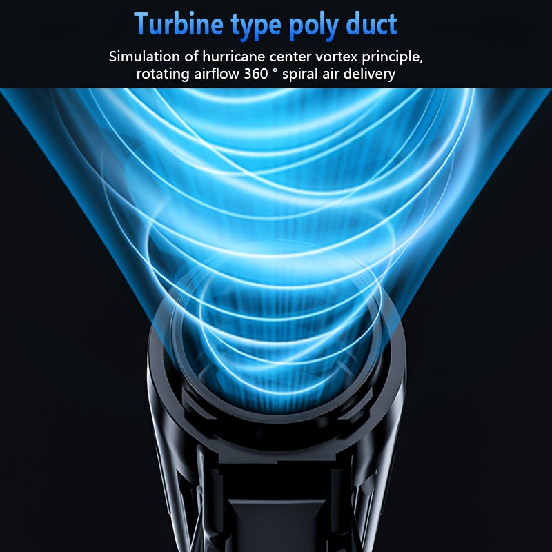 130, 000 RPM Turbo Handheld Fan - Portable Rechargeable Cooling Blower