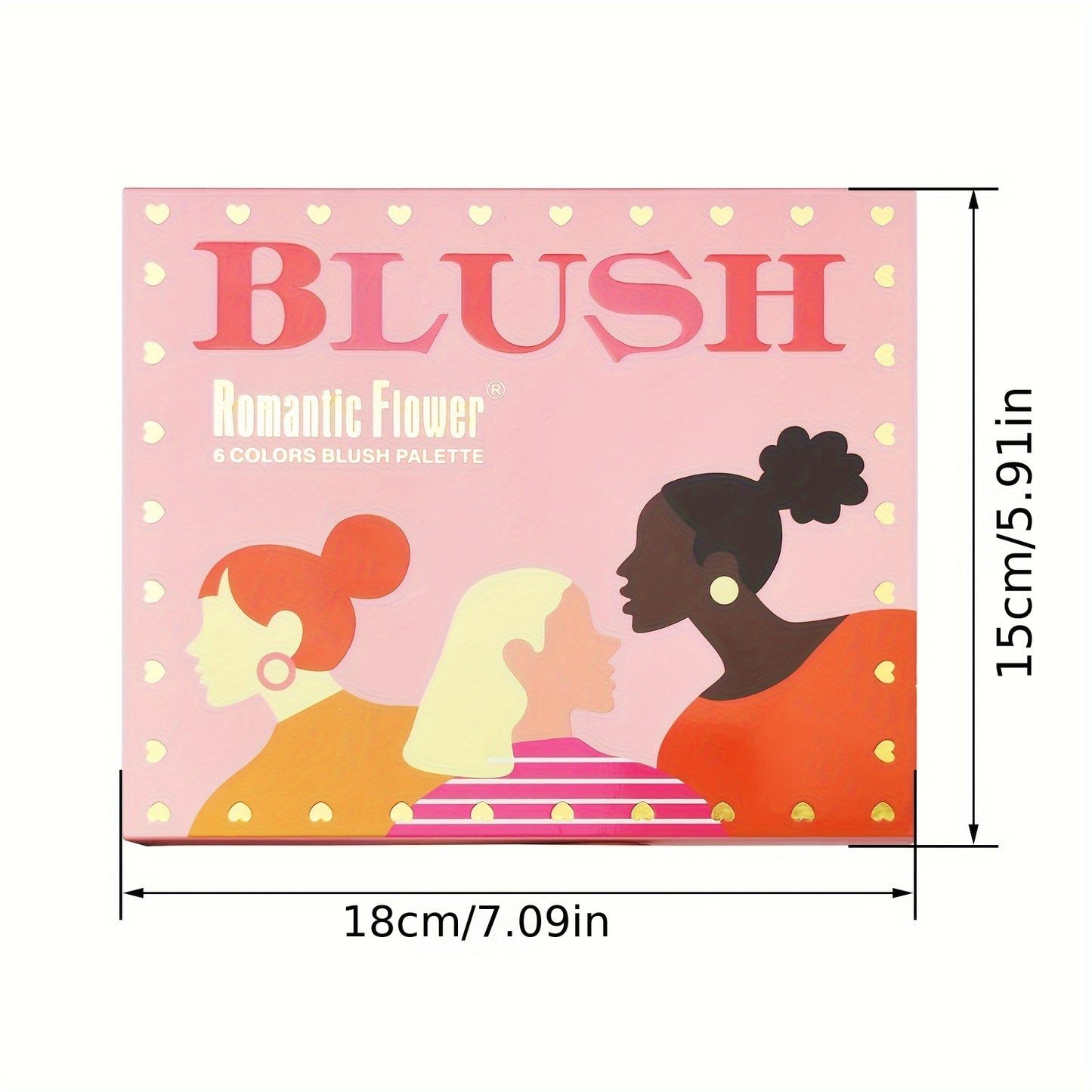 Waterproof 6 Color Berry Orange Pink Matte Powder Blush Palette