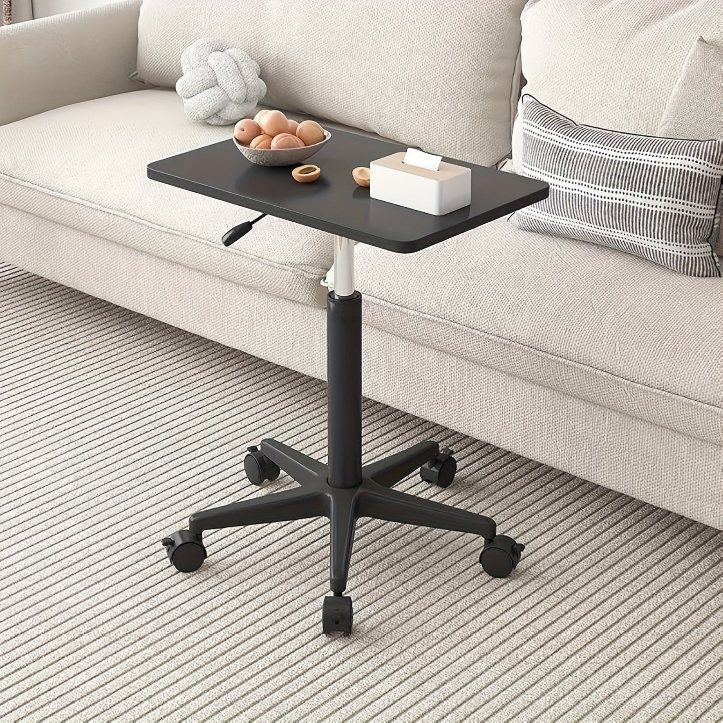 Adjustable Height Mobile Laptop Desk with Wheels
