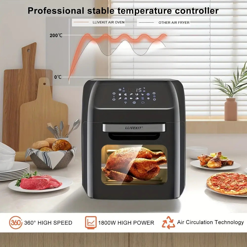 1pc, Hot Air Oven 10 L, 12 In 1 Digital Hot Air Fryer