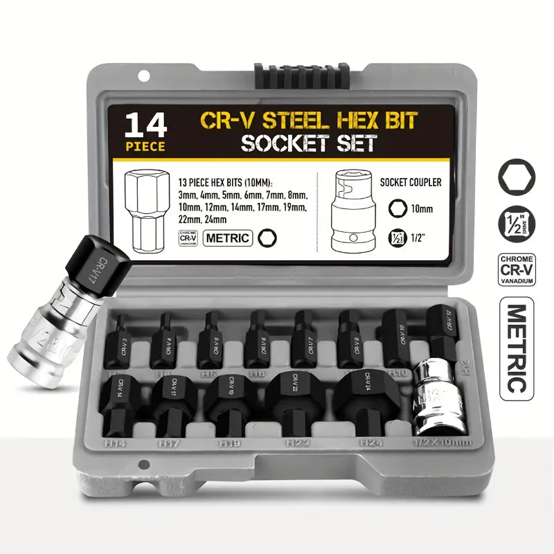 14-piece hexagon socket bit set