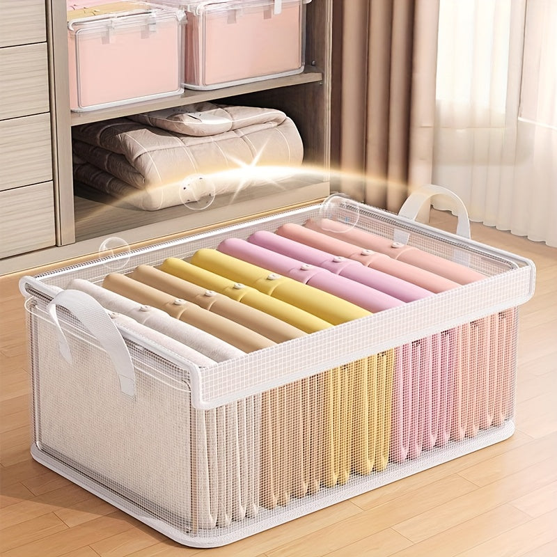Set of 4 Large Transparent PVC Storage Boxes with Lids