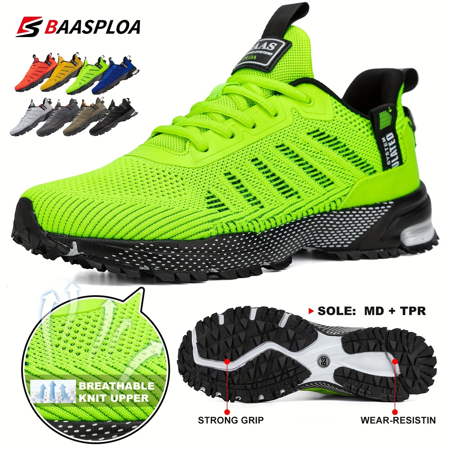 Men's casual sports shoes knitted fabric breathable