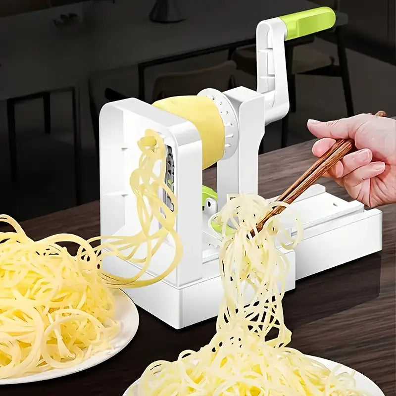 1pc Heavy-Duty Manual Spiral Slicer with Non-Slip Base