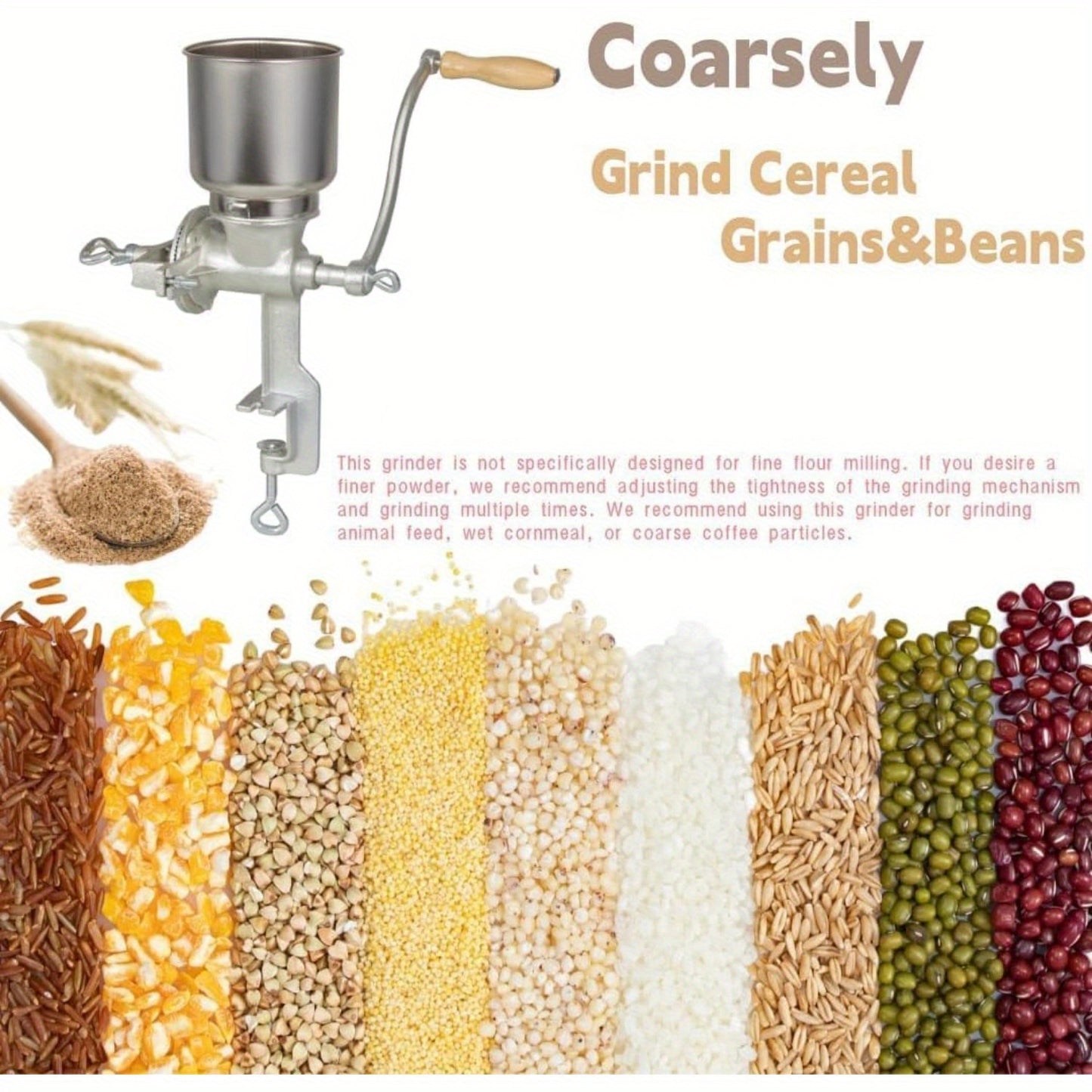 Heavy Duty Cast Iron Manual Grain Mill & Coffee Grinder