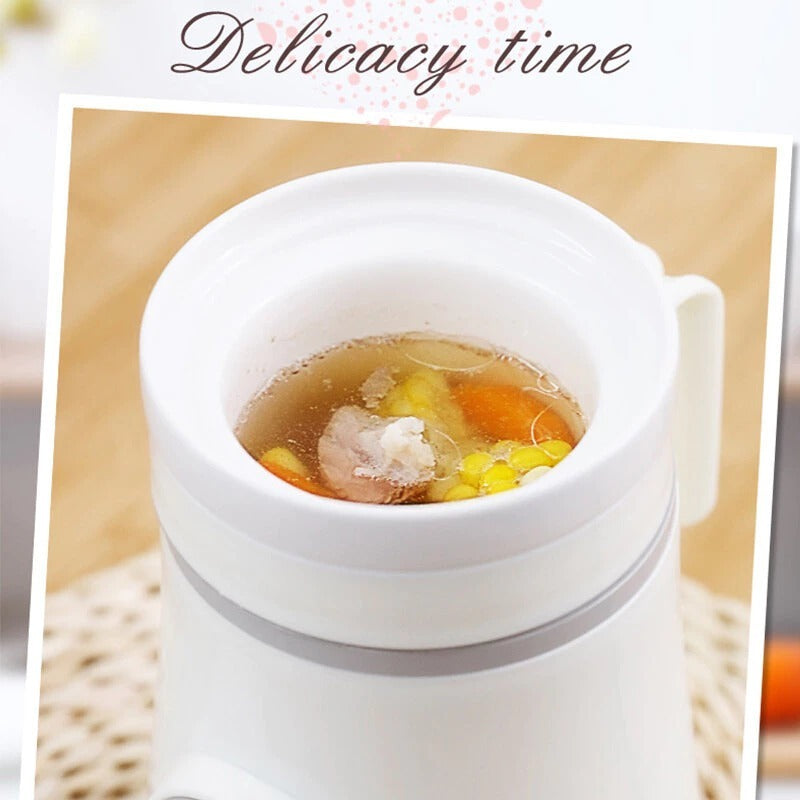 Ceramic Mini Electric Cup Soup with Dual-Mode Insulatio