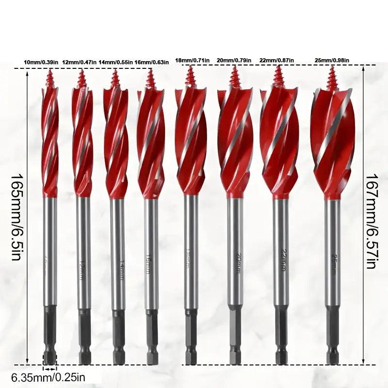 8pcs Spiral Drill Bit Set