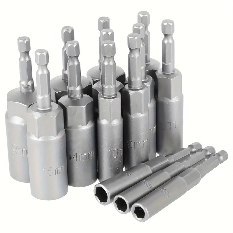 15pcs Magnetic Drill Sockets