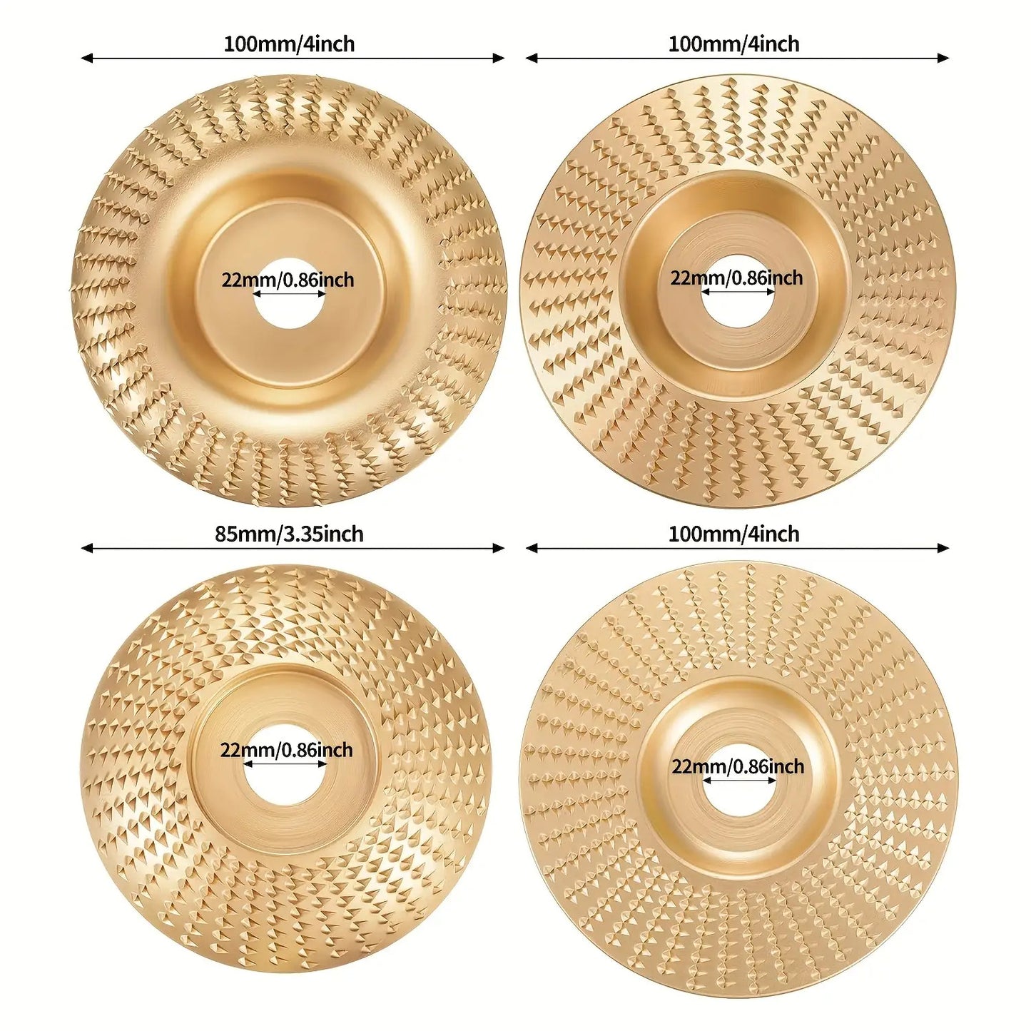 5pcs Of Angle Grinder Wood Carving Disc Set