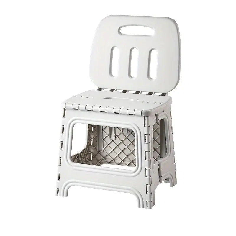 Durable Portable Foldable Plastic Stool with Backrest