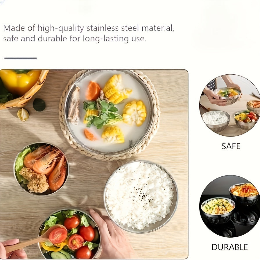 10pcs Durable Stainless Steel Bowls Set