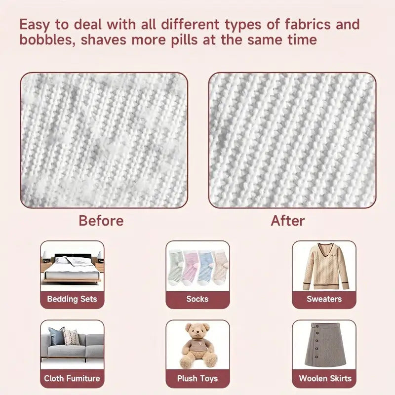 Portable Rechargeable Lint Eraser with Cleaning Brush