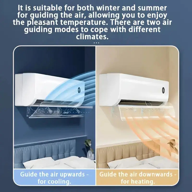 Retractable wall-mounted transparent air conditioner wind shield free of installation