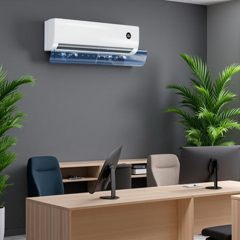 Retractable wall-mounted transparent air conditioner wind shield free of installation
