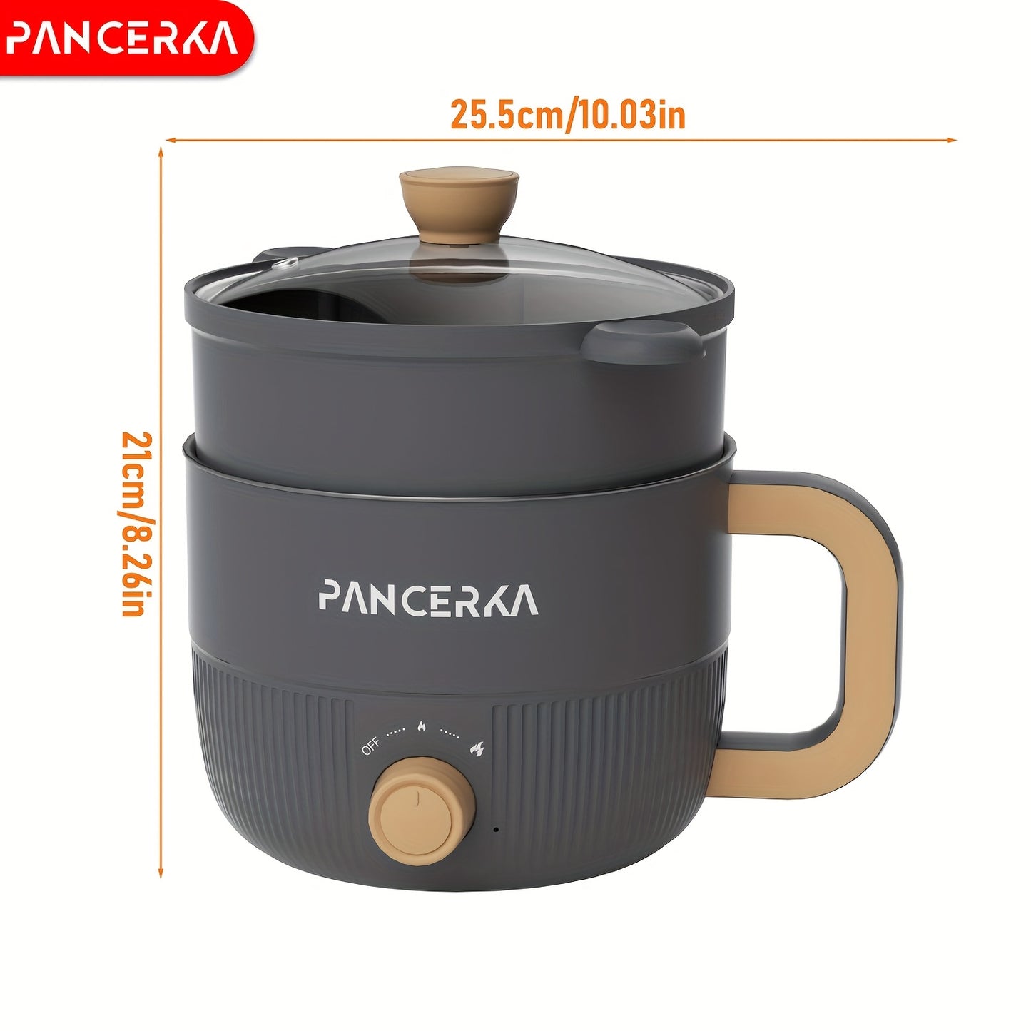 1.8L Compact Electric Cooking Pot with Steamer