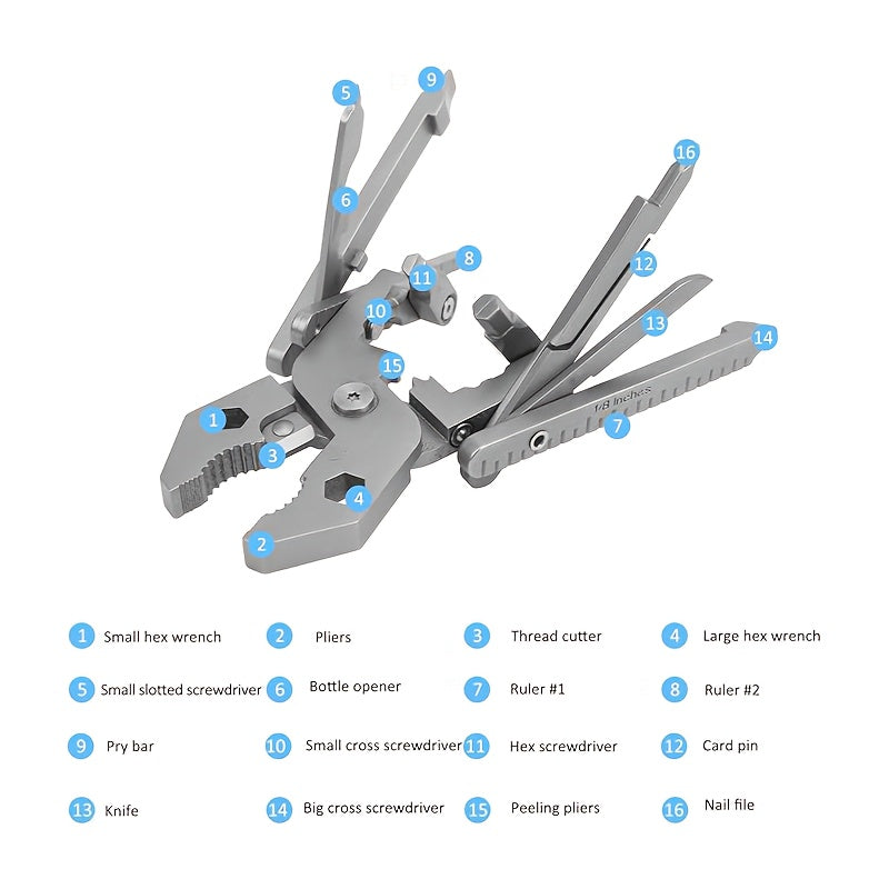 25-in-1 Stainless Steel Multitool Pliers Kit
