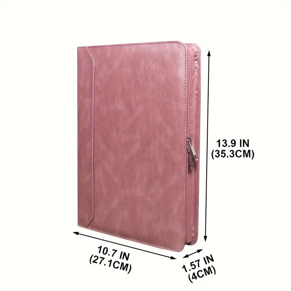 Rose Golden PU Leather Portfolio for Women