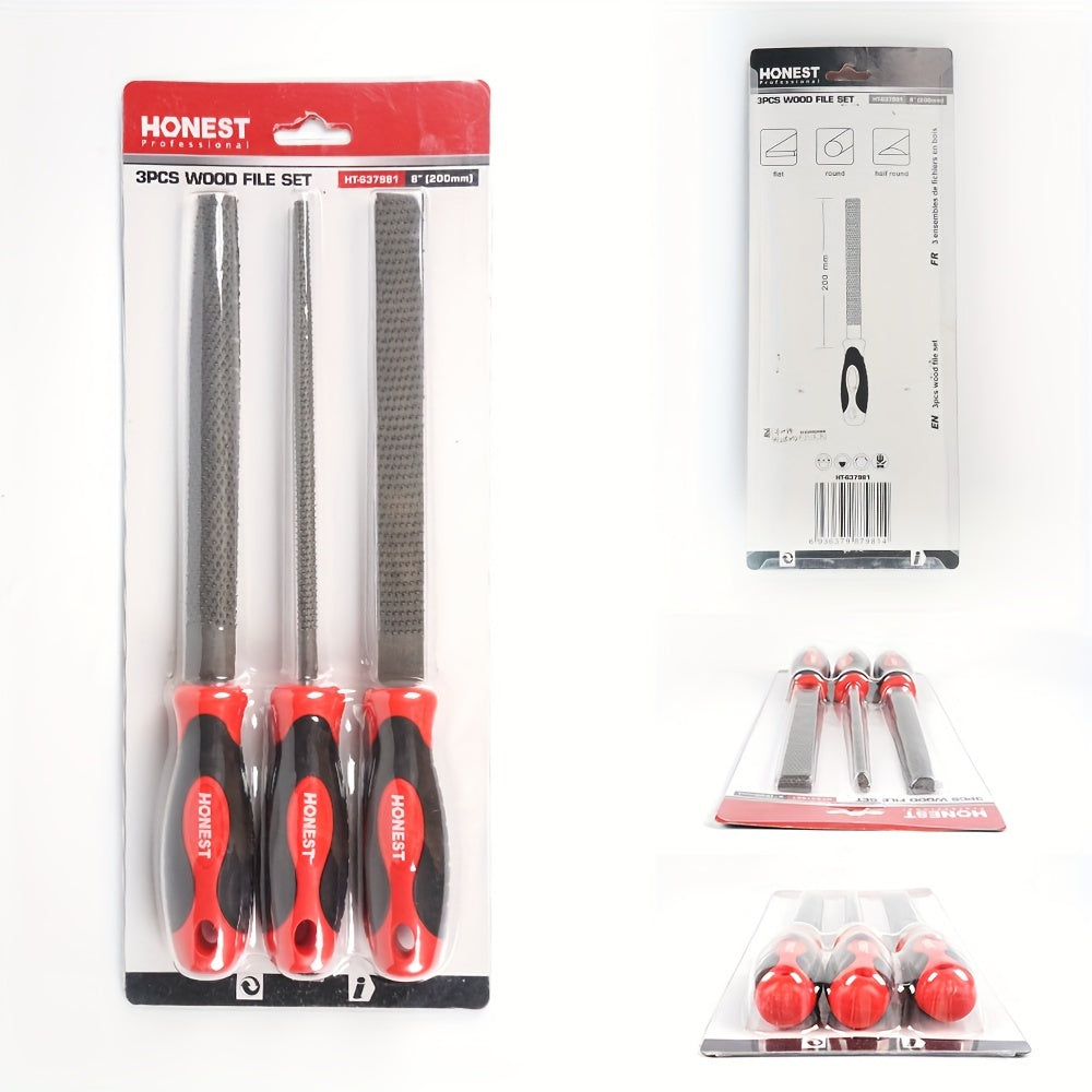 3pcs/set Heavy Duty Woodworking File Set