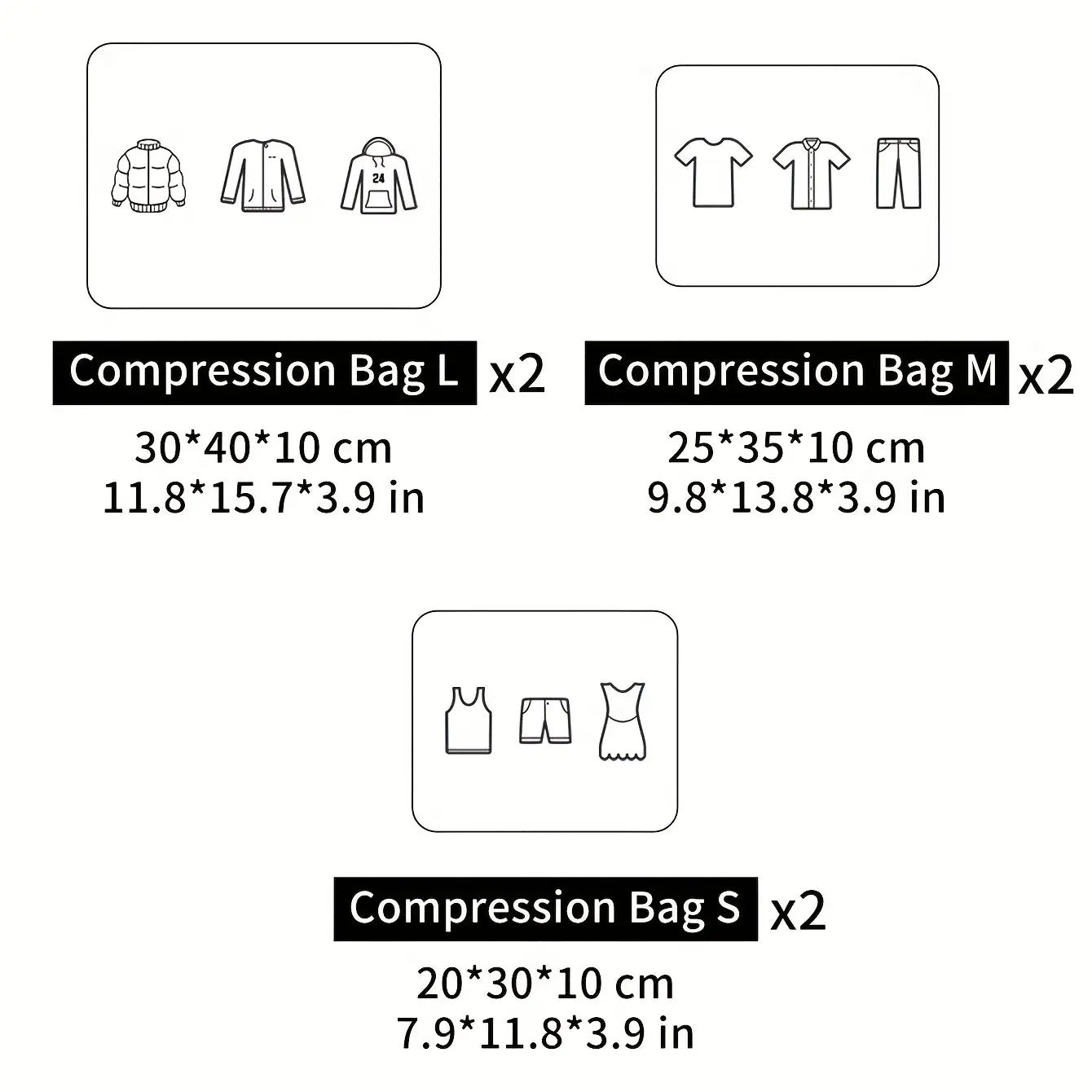 6pcs Compression Storage Bags