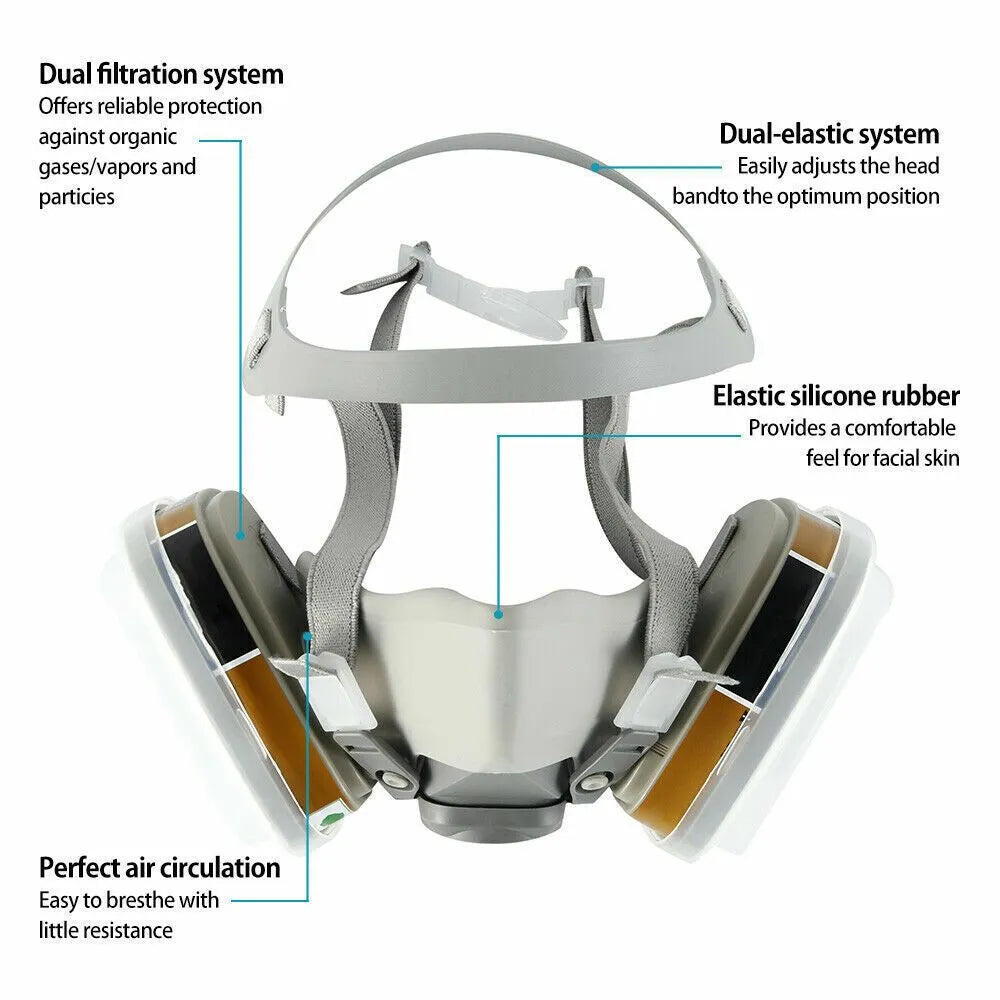6200 Type Gas Mask with Replaceable Filter Pad