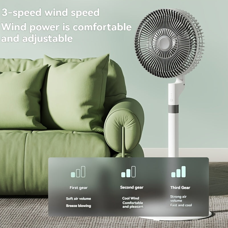 Silent High Wind Power USB Floor Fan (No Battery)