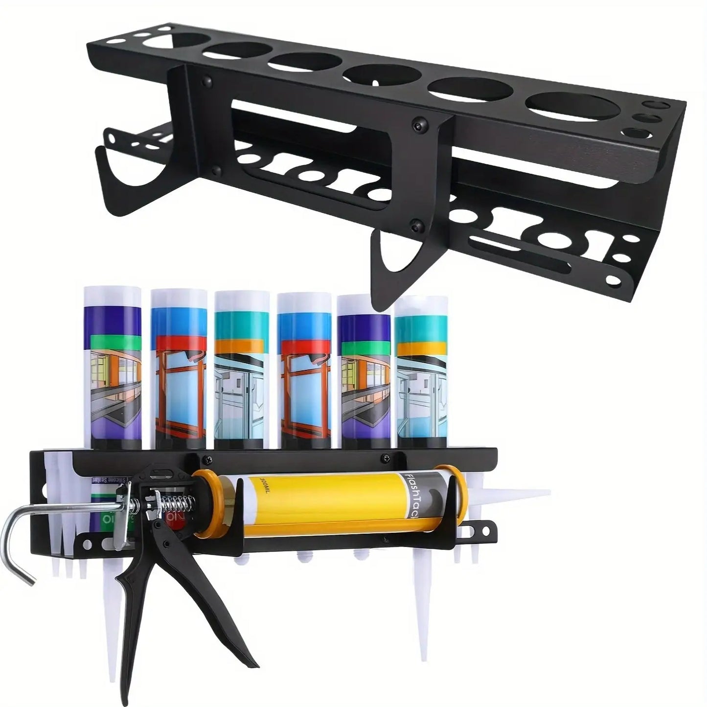 Wall-Mounted Caulking Gun Storage Rack & Sealant Tube Holder
