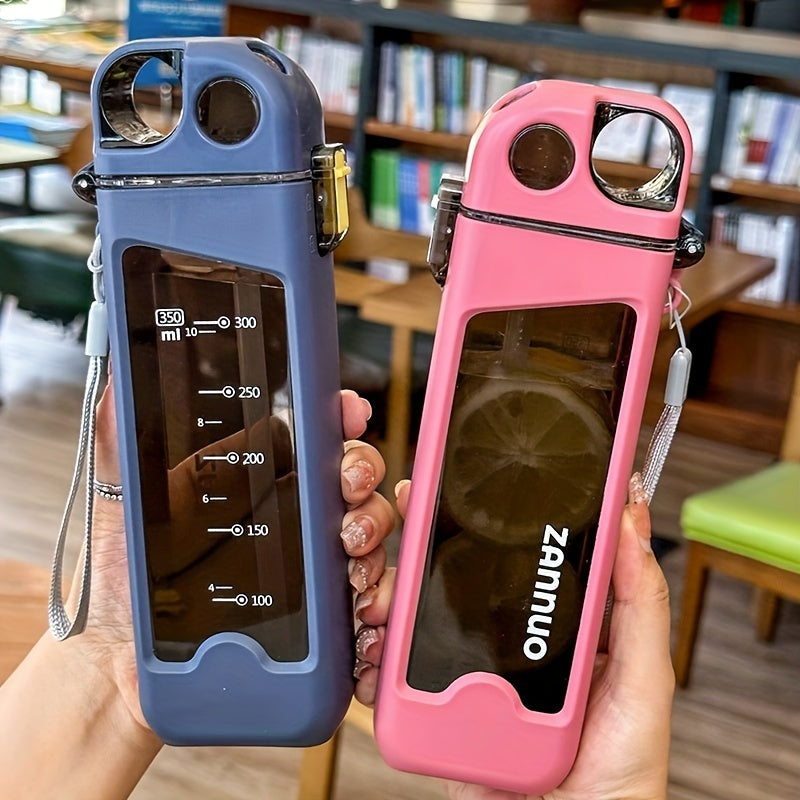 Summer Leakproof Square Water Bottle With Scale