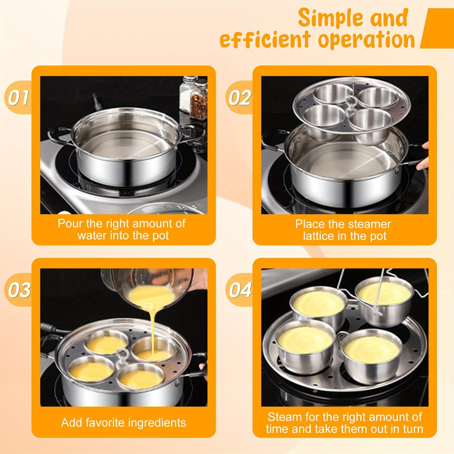 Stainless steel egg steamer multi-purpose egg steamer
