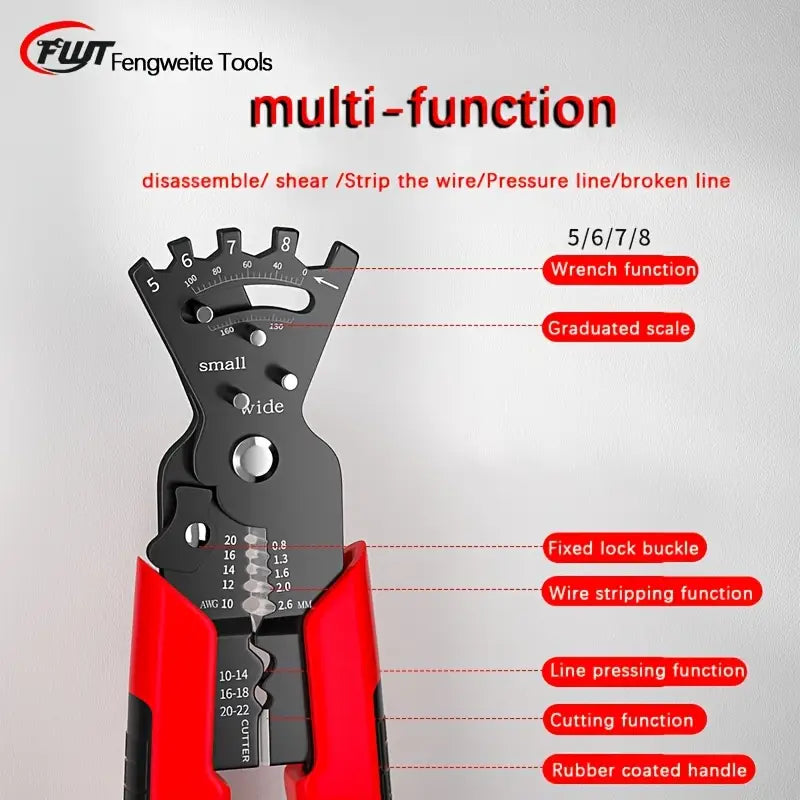 Multifunctional bending wire stripping pliers