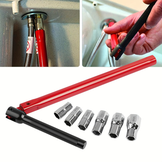 A 7pcs Socket Wrench Set, 8-14Mm Sockets, And a Faucet Removal Tool