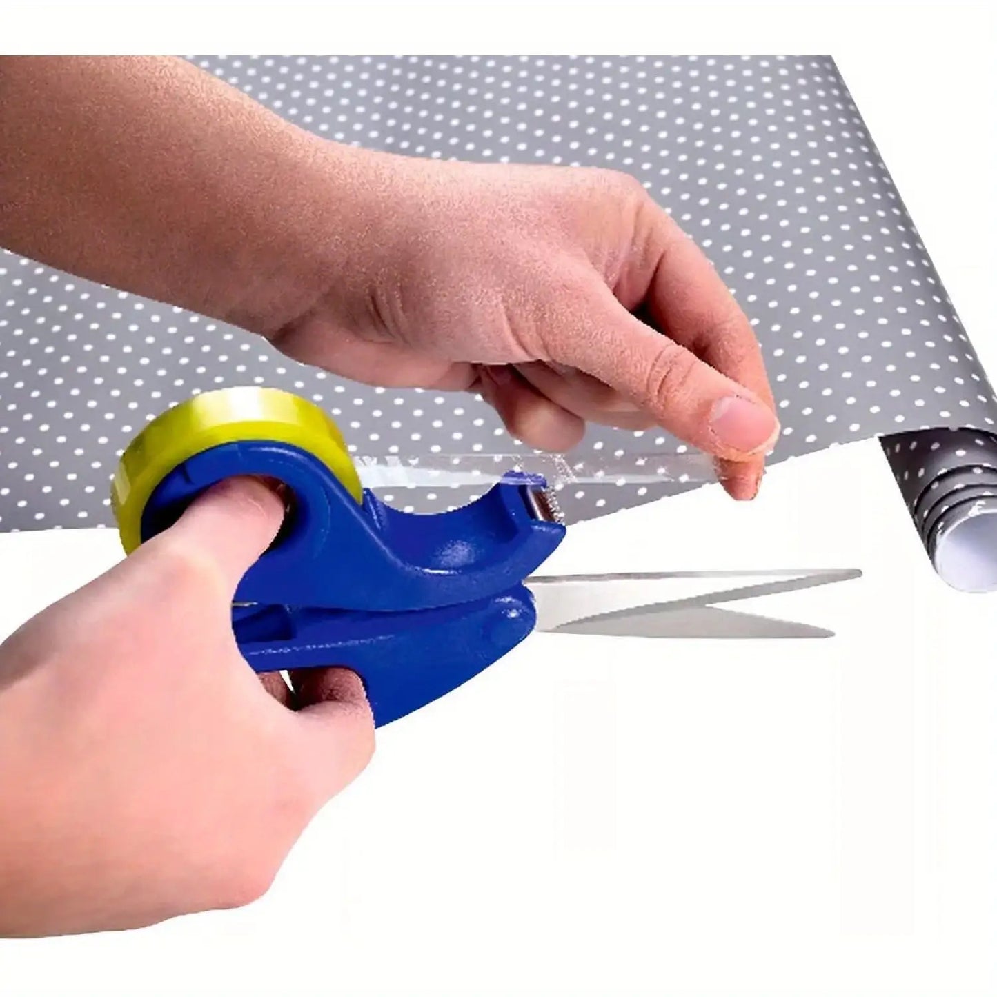 2-in-1 Scissors & Integrated Clear Tape Dispenser Cutter
