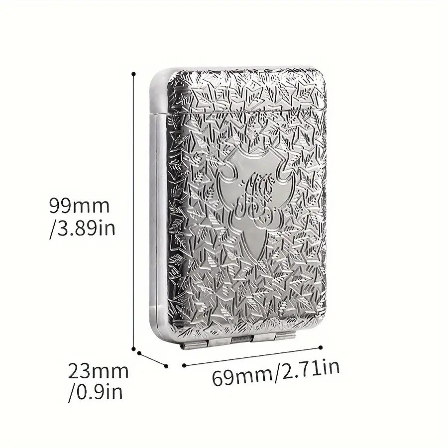 Classical European style alloy carved pressure-resistant metal cigarette case