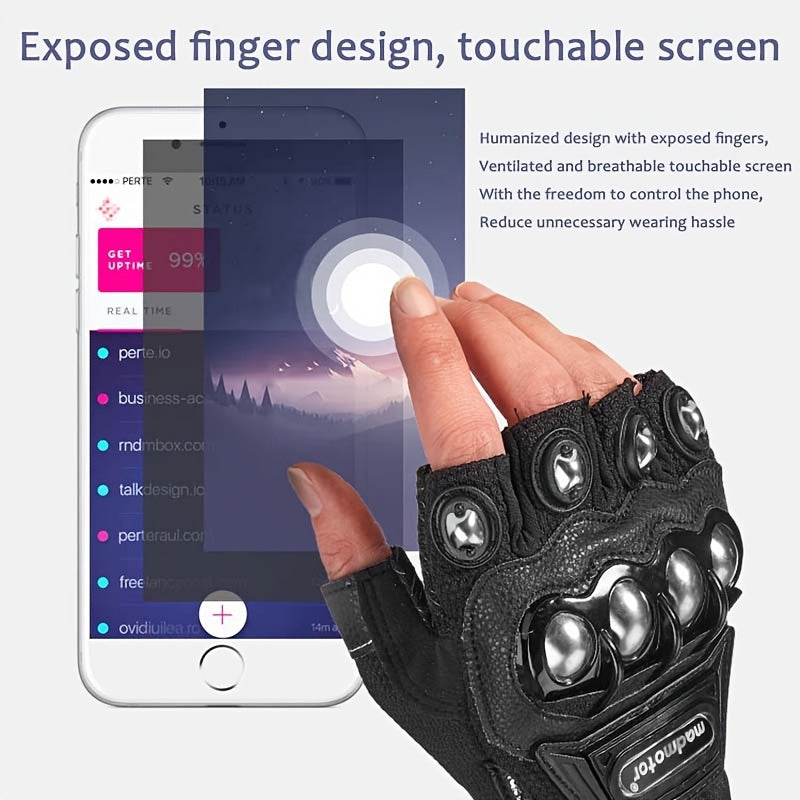 Steel Outdoor Knuckle Motorcycle Motorbike Powersports Safety Gloves