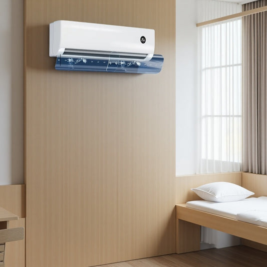 Retractable wall-mounted transparent air conditioner wind shield free of installation