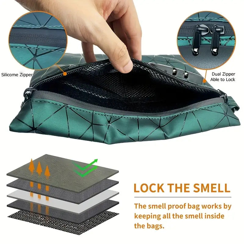1pc Lockable Odor-Proof PU Pouch