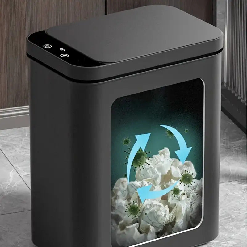 1pc black Bathroom Trash Cans with Lid