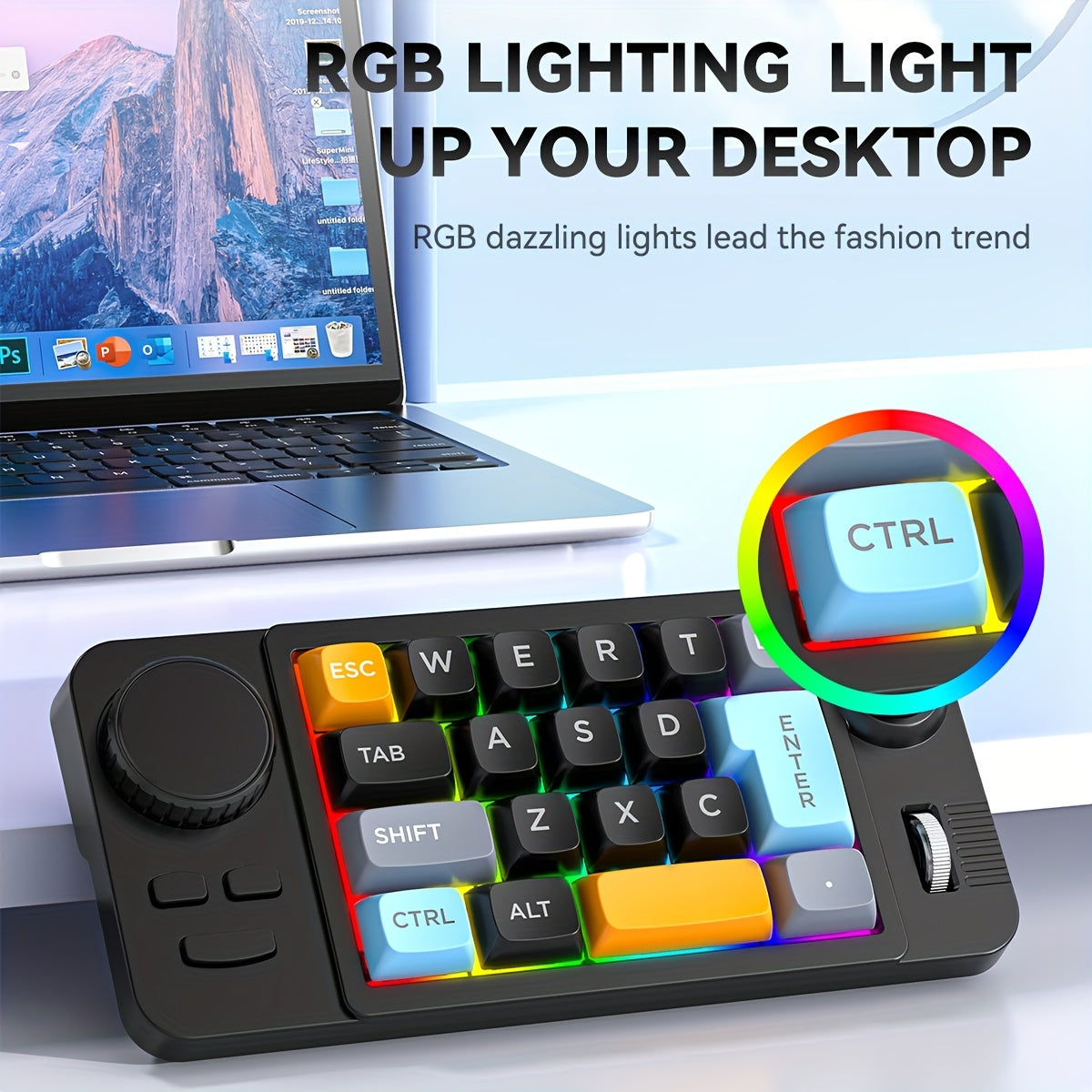 Wired Gaming Keyboard with Volume Scroll Wheel & Game Joystick