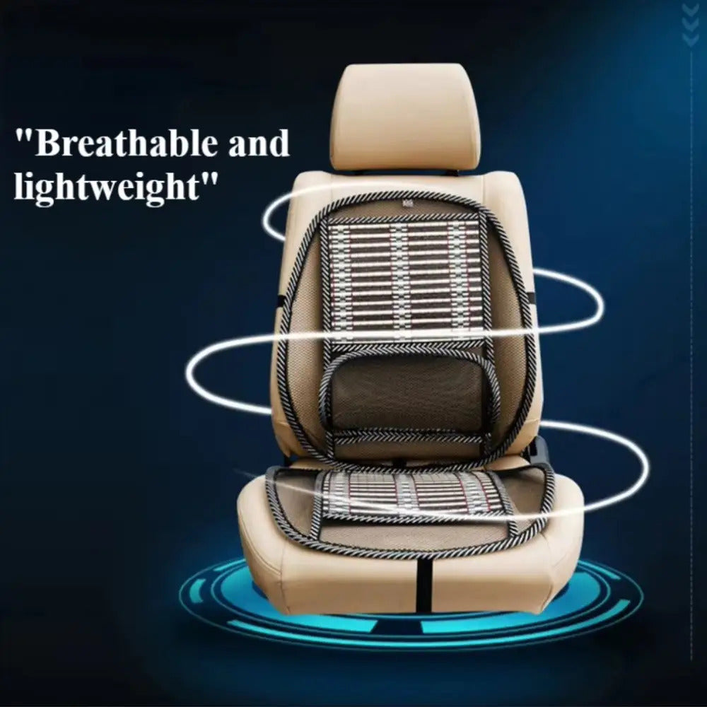 Breathable Bamboo Car Seat Cushion with Cooling Massage Pad