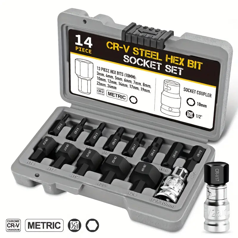 14-piece hexagon socket bit set