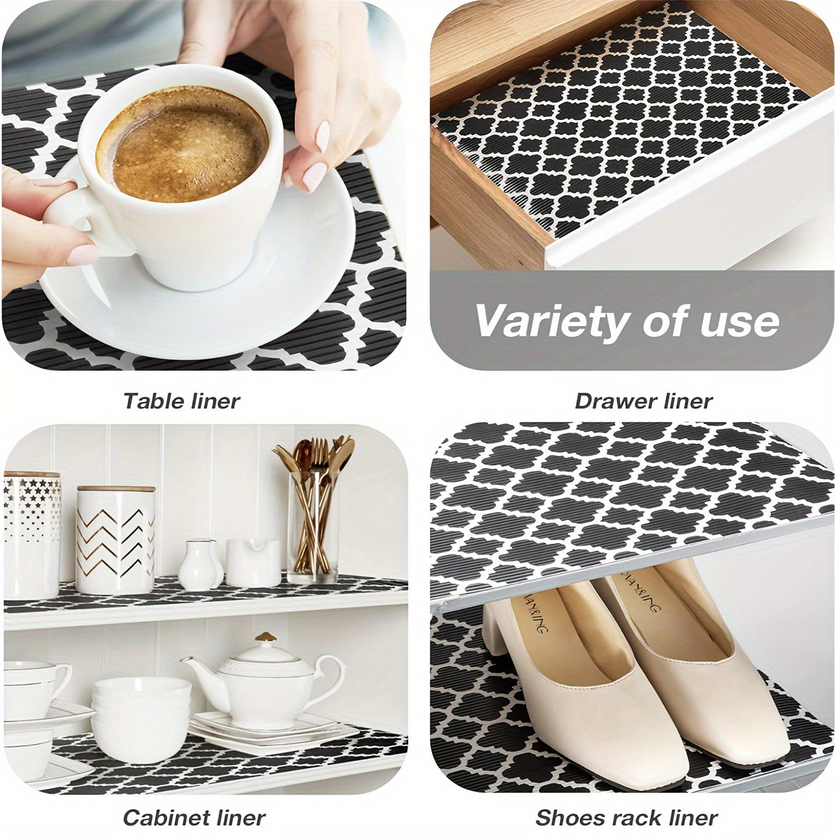 2 Rolls Durable Waterproof Shelf Liner