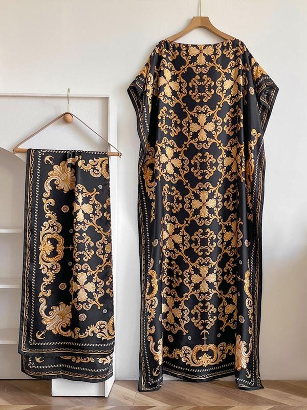Women's Floral & Butterfly & Peacock Print Cape Shawl & Scarf Set
