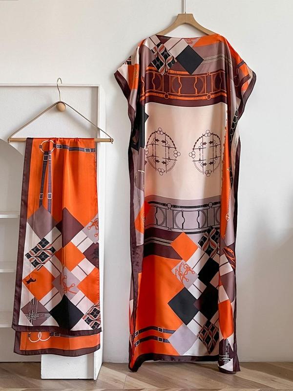 Women's Floral & Butterfly & Peacock Print Cape Shawl & Scarf Set