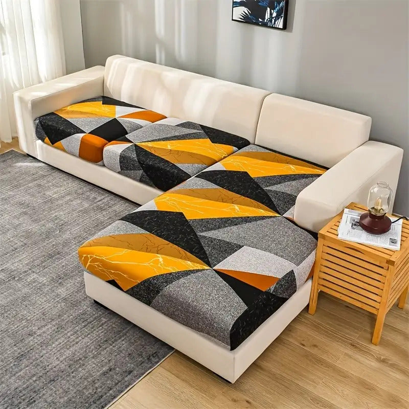 3pcs/Set Geometric Print Stretch Sofa Cushion Cover