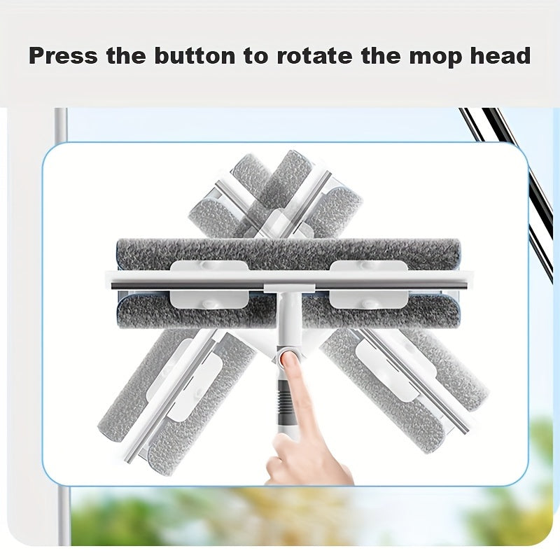 2-in-1 Glass Wiper, Multi-Functional Plastic & Stainless Steel Window Cleaning Tool