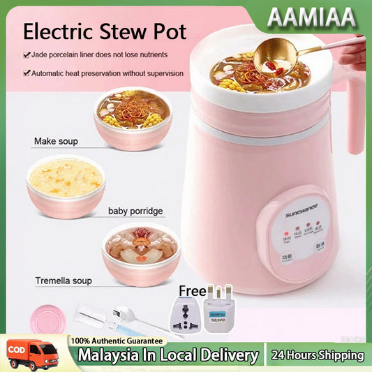 Ceramic Mini Electric Cup Soup with Dual-Mode Insulatio