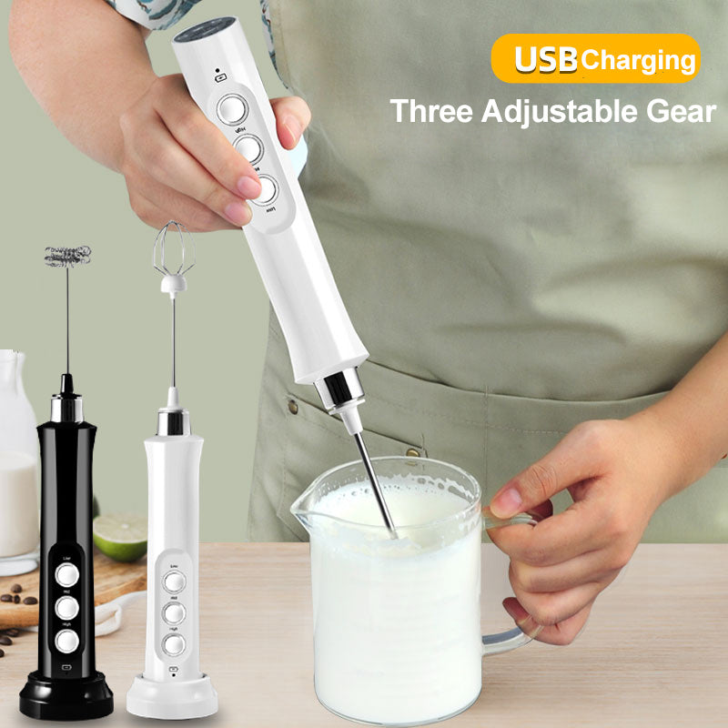 1pc Rechargeable 3-in-1 Electric Milk Frother
