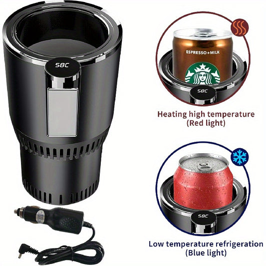 2-in-1 Car Cup Cooler & Heater with LED Temperature Display