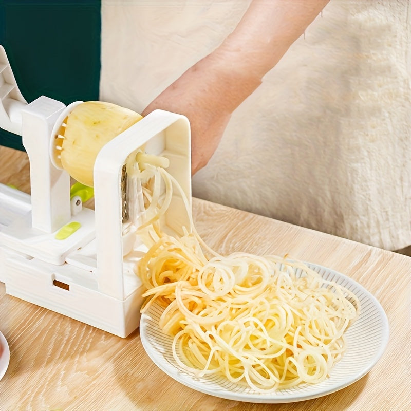 1pc Heavy-Duty Manual Spiral Slicer with Non-Slip Base