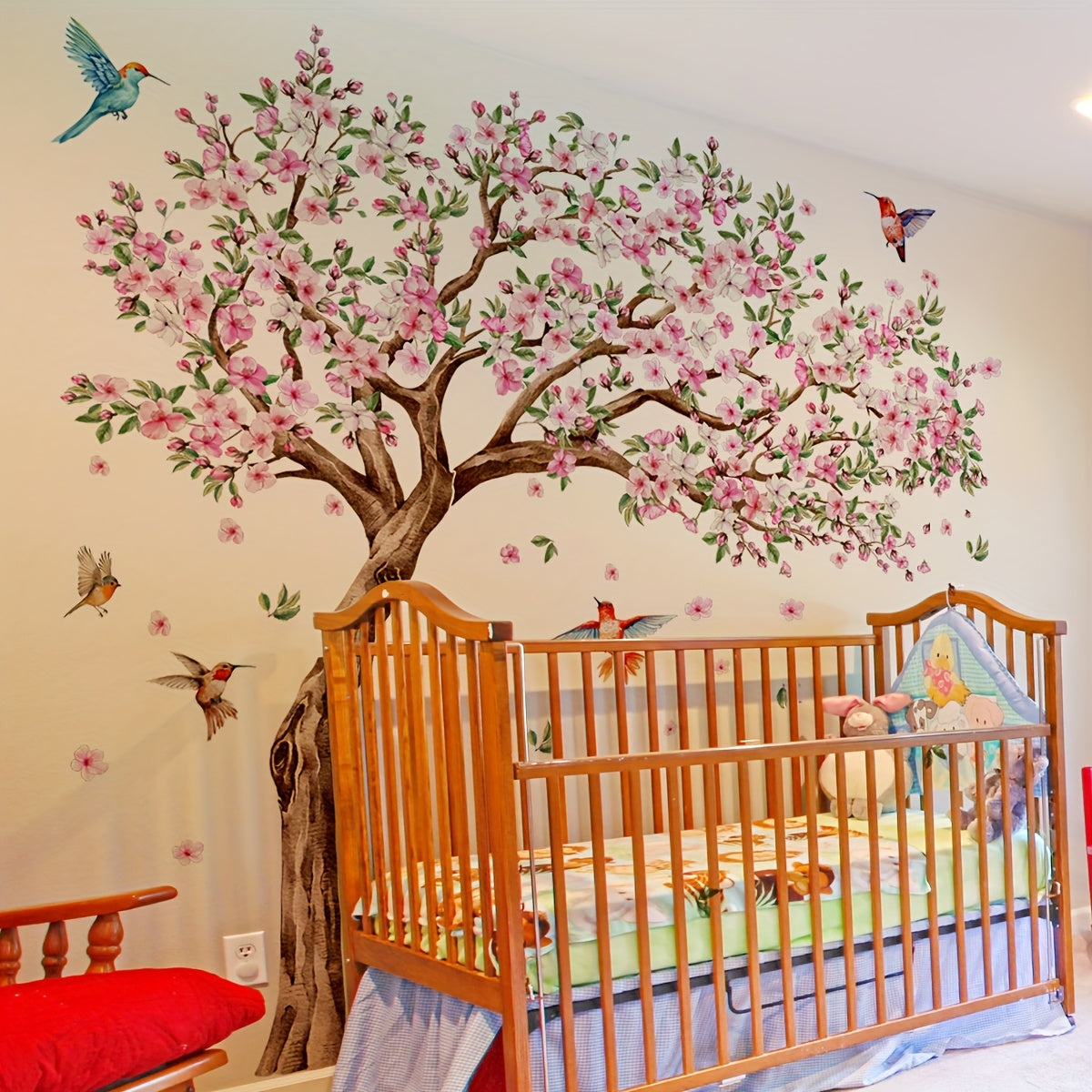Six-Piece Large Peach Blossom Wall Decal | Self-Adhesive Stickers